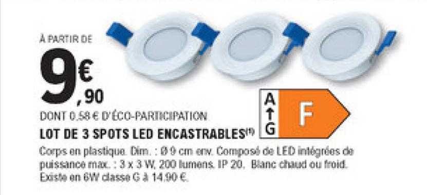 lot de 3 spots led encastrables