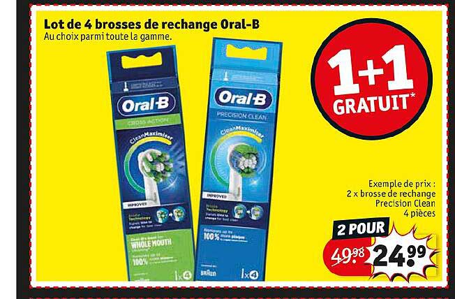 lot de 4 brosses de rechange oral-b