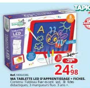 ma tablette led d'apprentissage + fiches