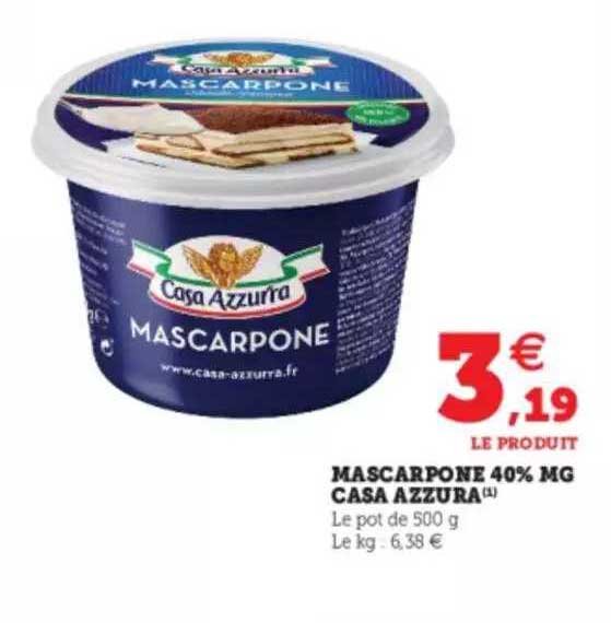 mascarpone 40% m.g. casa azzura
