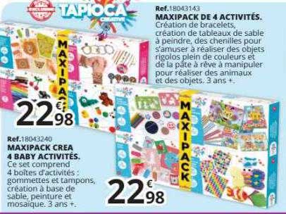 maxipack crea 4 baby activités, maxi pack de 4 activités