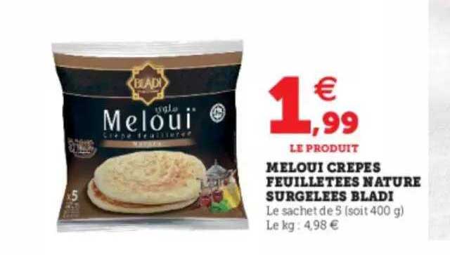 meloui crêpes feuilletées nature surgelées bladi