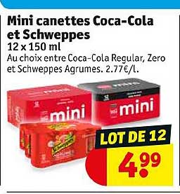 mini canettes coca-cola et schweppes