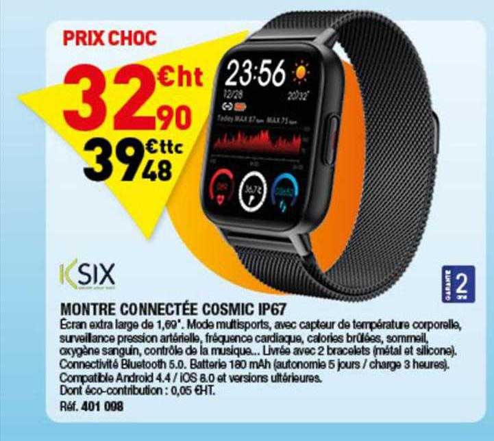 montre connectée cosmic ip67 ksix