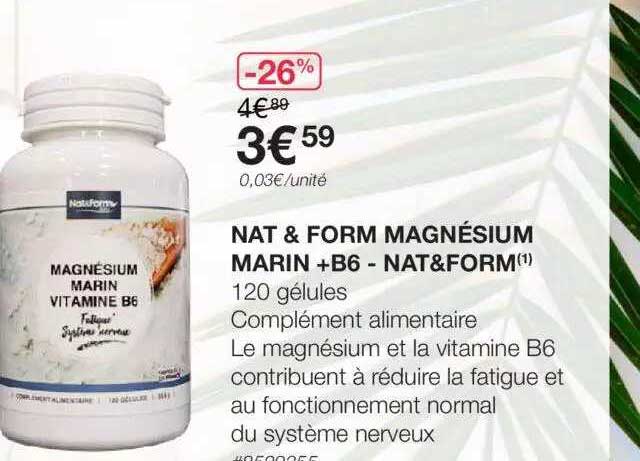 nat & form magnésium marin +b6 - nat&form