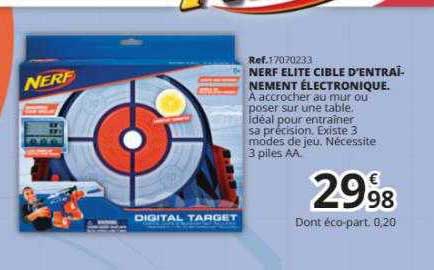 nerf elite cible d'entraînement électrique