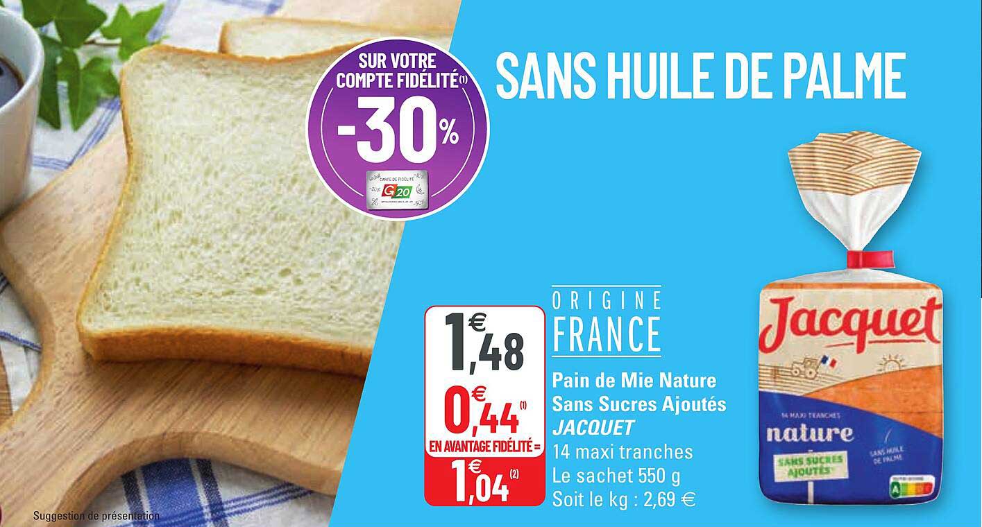 Pain De Mie Nature Sans Sucres Ajoutés Jacquet