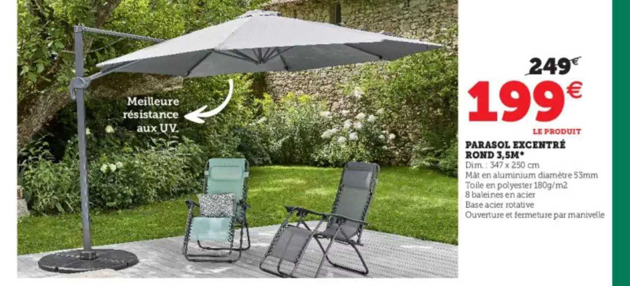 Parasol Excentré Rond 3,5m