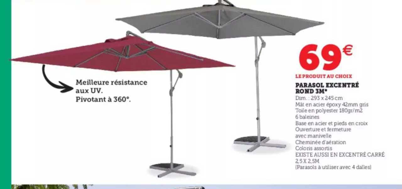 parasol excentré rond 3m