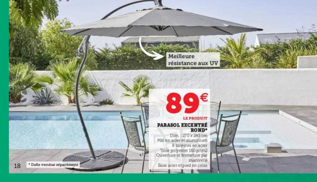 parasol excentré rond