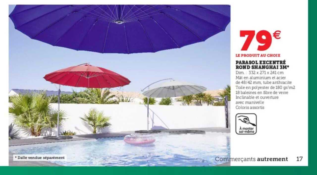 parasol excentré rond shanghai 3m