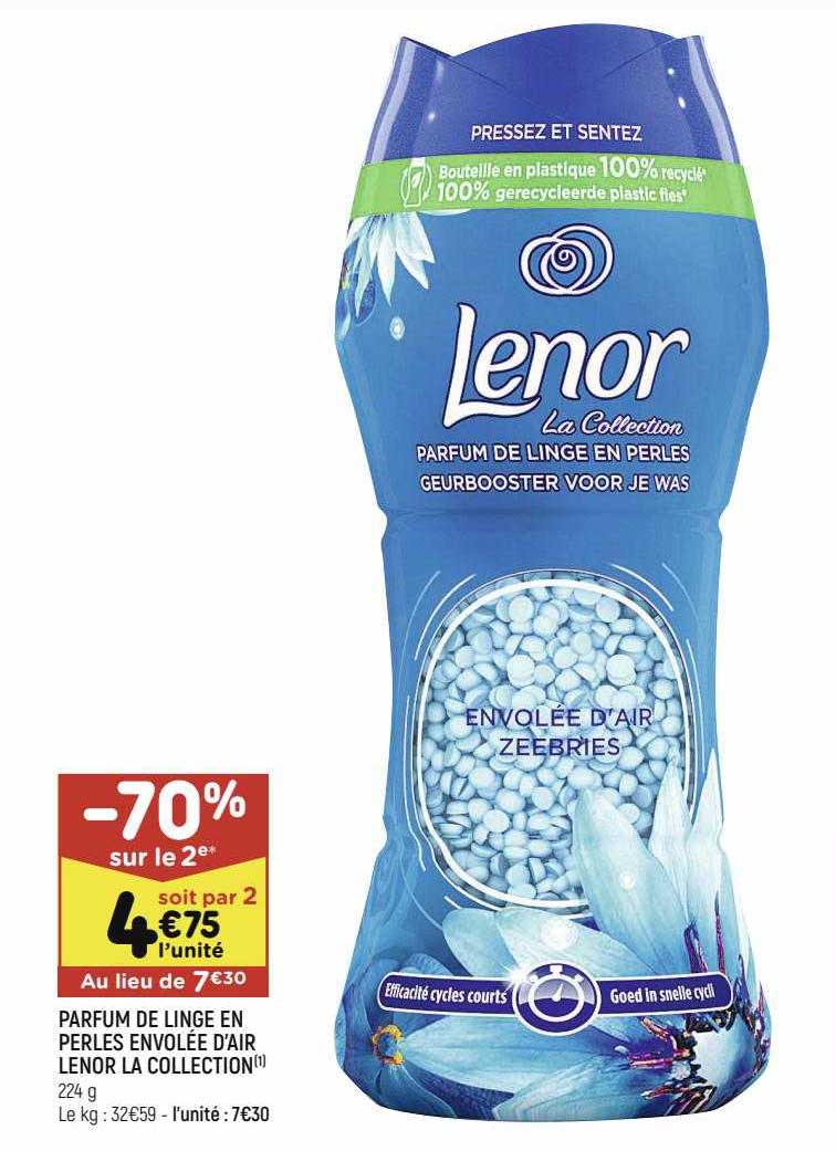 parfum de linge ne perles envolée d'air lenor la collection -70% sur le 2e