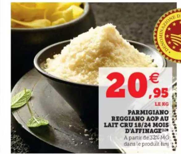 parmigiano reggiano aop au lait cru 18 24 mois d'affinage