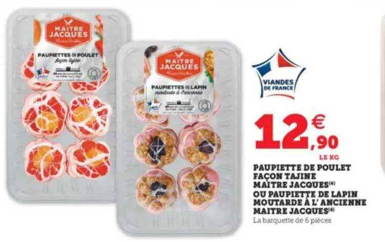 paupiette de poulet façon tajine maître jacques ou paupiette de lapin moutarde à l'ancienne maître jacques