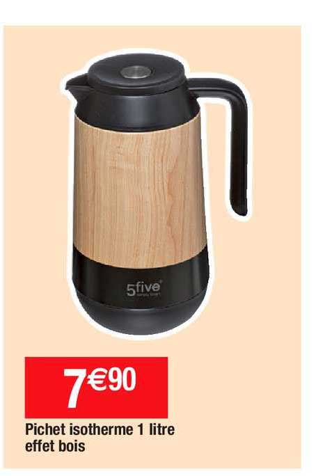 pichet isotherme 1 litre effet bois