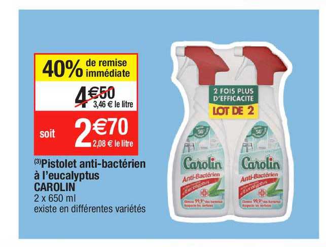 pistolet anti-bactérien à l'eucalyptus carolin
