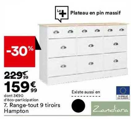 range-tout 9 tiroirs hampton