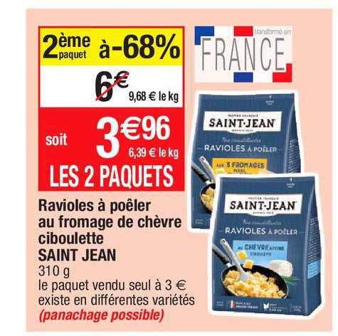 Ravioles à Poêler Au Fromage De Chèvre Ciboulette Saint Jean
