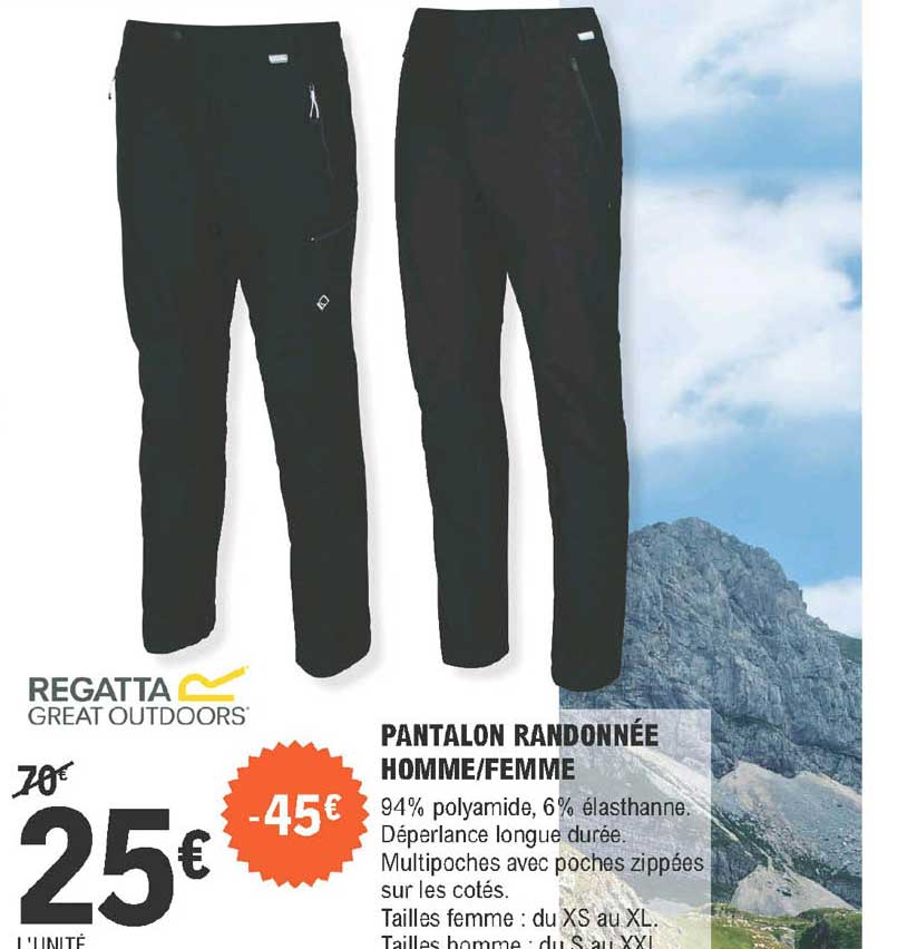 regatta pantalon randonnée homme ou femme