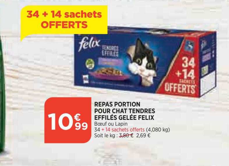 Repas Portion Pour Chat Tendres Effilés Gelée Felix