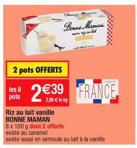 riz au lait vanille bonne maman