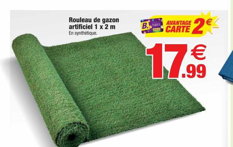 rouleau de gazon artificiel 1 x 2 m