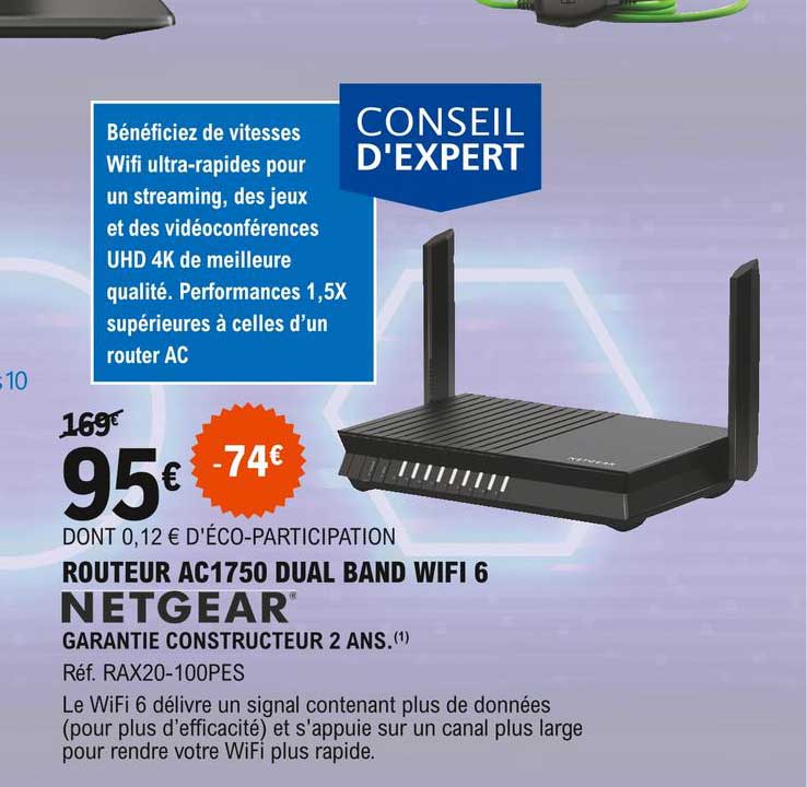 routeur ac1750 dual band wifi 6 netgear