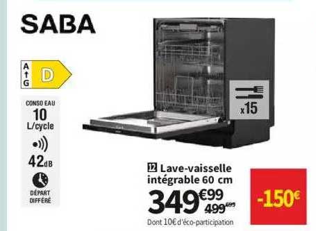 saba lave-vaisselle intégrable