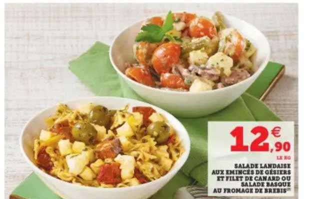 Salade Landaise Aux émincés De Gésiers Et Filet De Canard Ou Salade Basque Au Fromage De Brebis