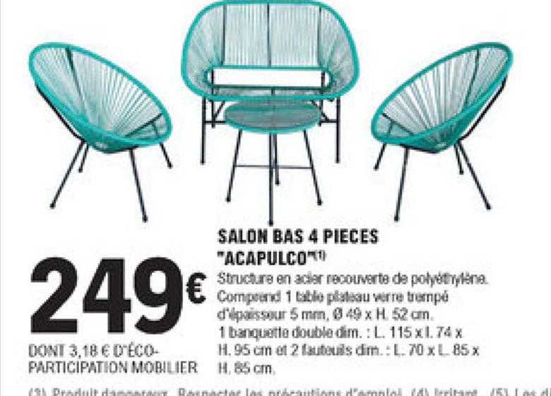 salon bas 4 pieces "acapulco"
