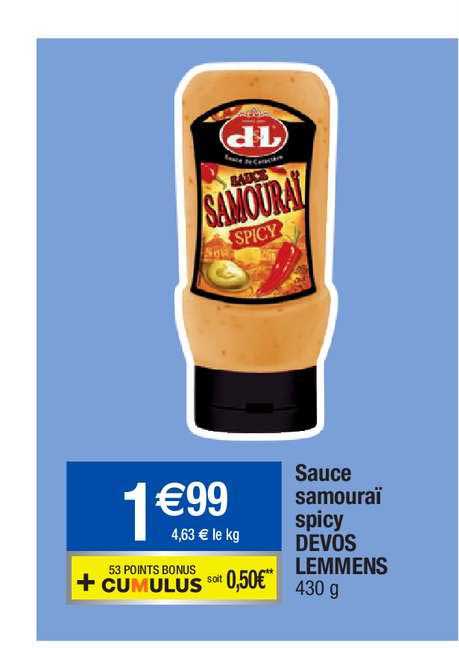 sauce samouraï spicy devos lemmens