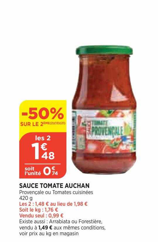 Sauce Tomate Auchan