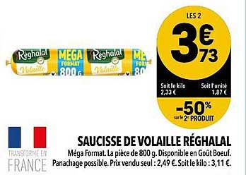 Saucisse De Volaille Réghalal
