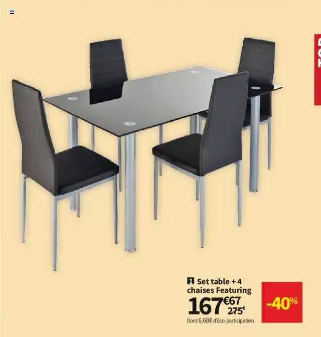 set-table + 4 chaises featuring