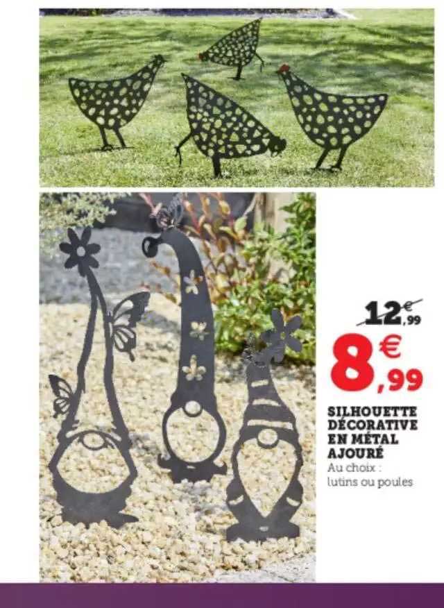 silhouette décorative en métal ajouré