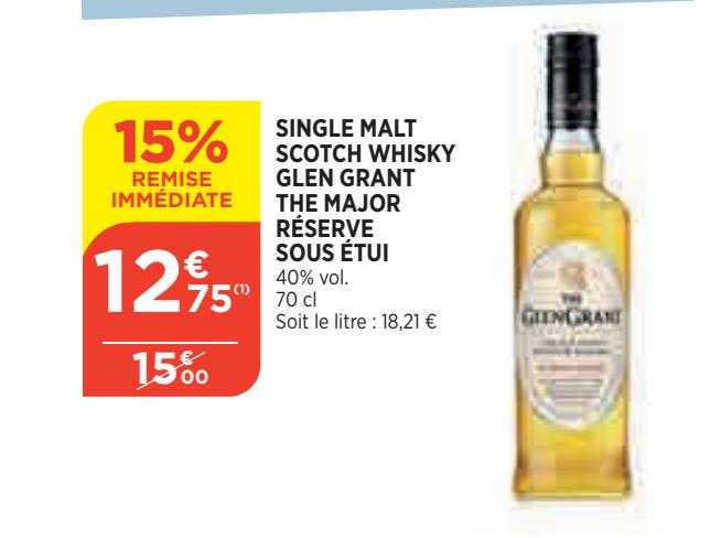 single malt scotch whisky glen grant the major réserve sous étui