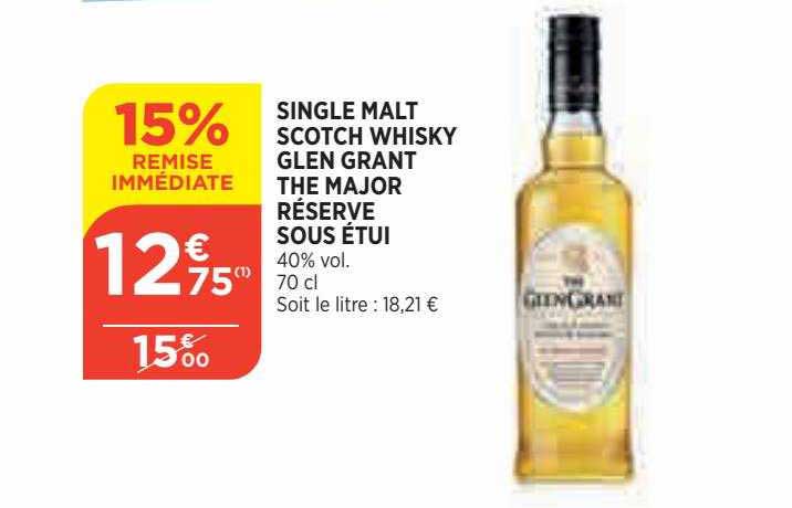 single malt scotch whisky glen grant the major réserve sous étui