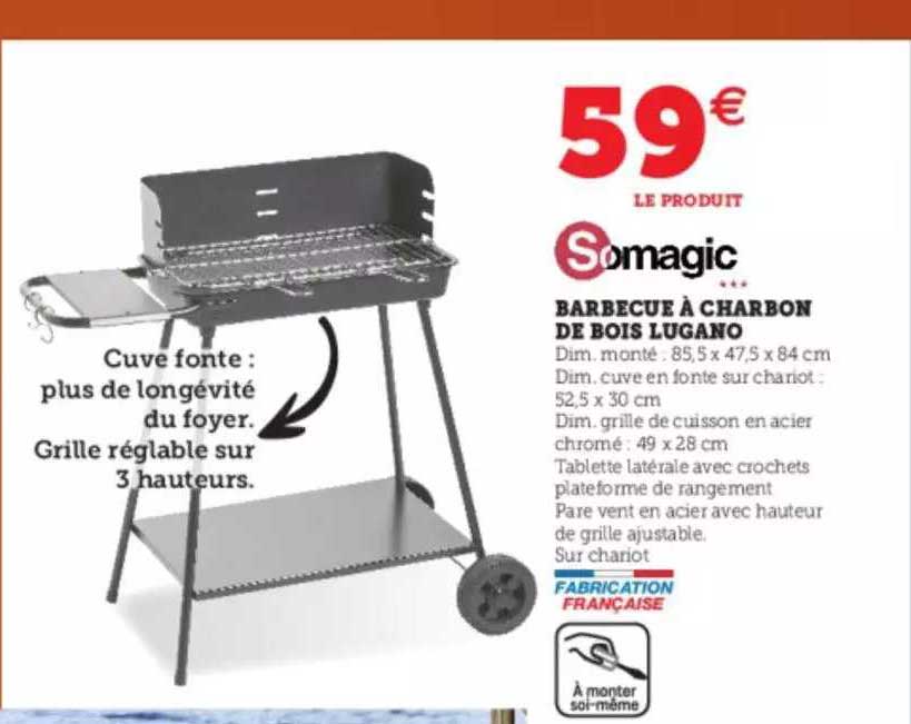 somagic barbecue à charbon de bois lugano