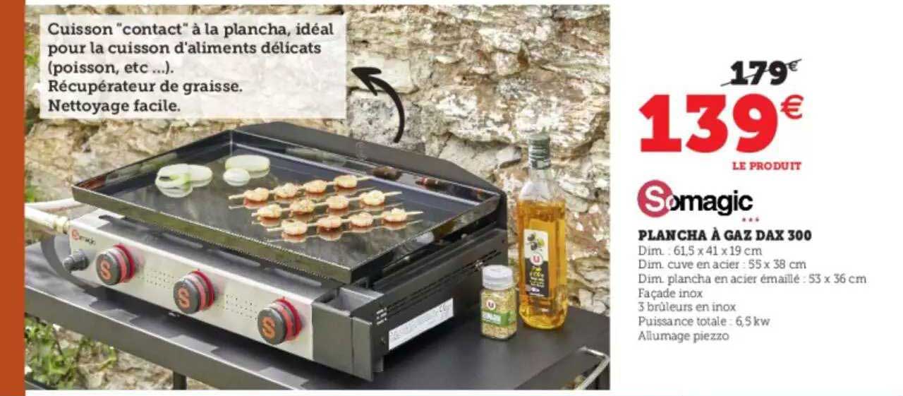 somagic plancha à gaz dax 300