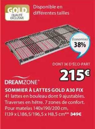 sommier à lattes gold a30 fix