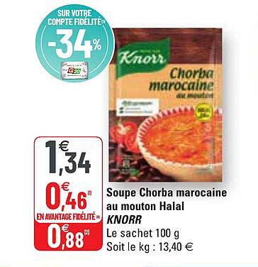 Soupe Chorba Marocaine Au Mouton Halal Knorr