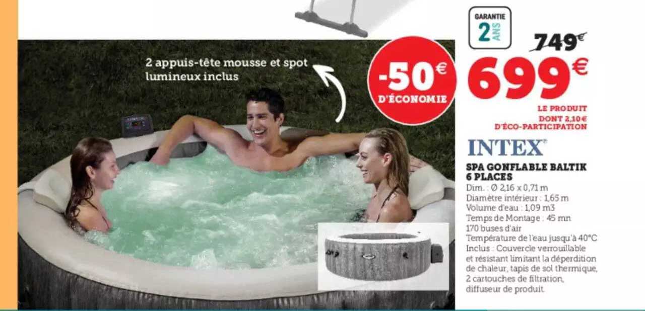 spa gonflable baltik 6 places intex
