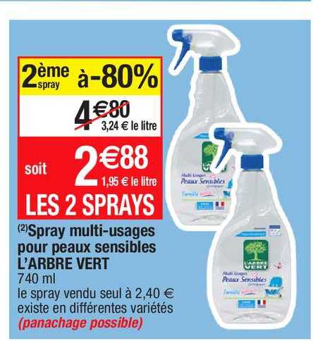 spray multi-usages pour peaux sensibles l'arbre vert