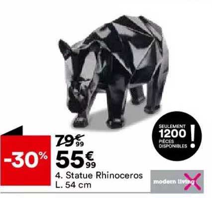 statue rhinoceros l. 54 cm modern living