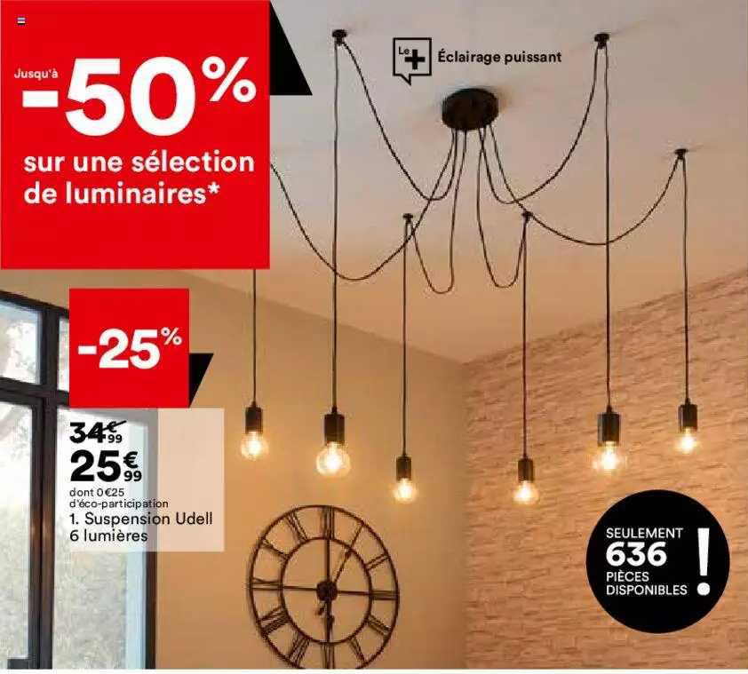 suspension udell 6 lumières