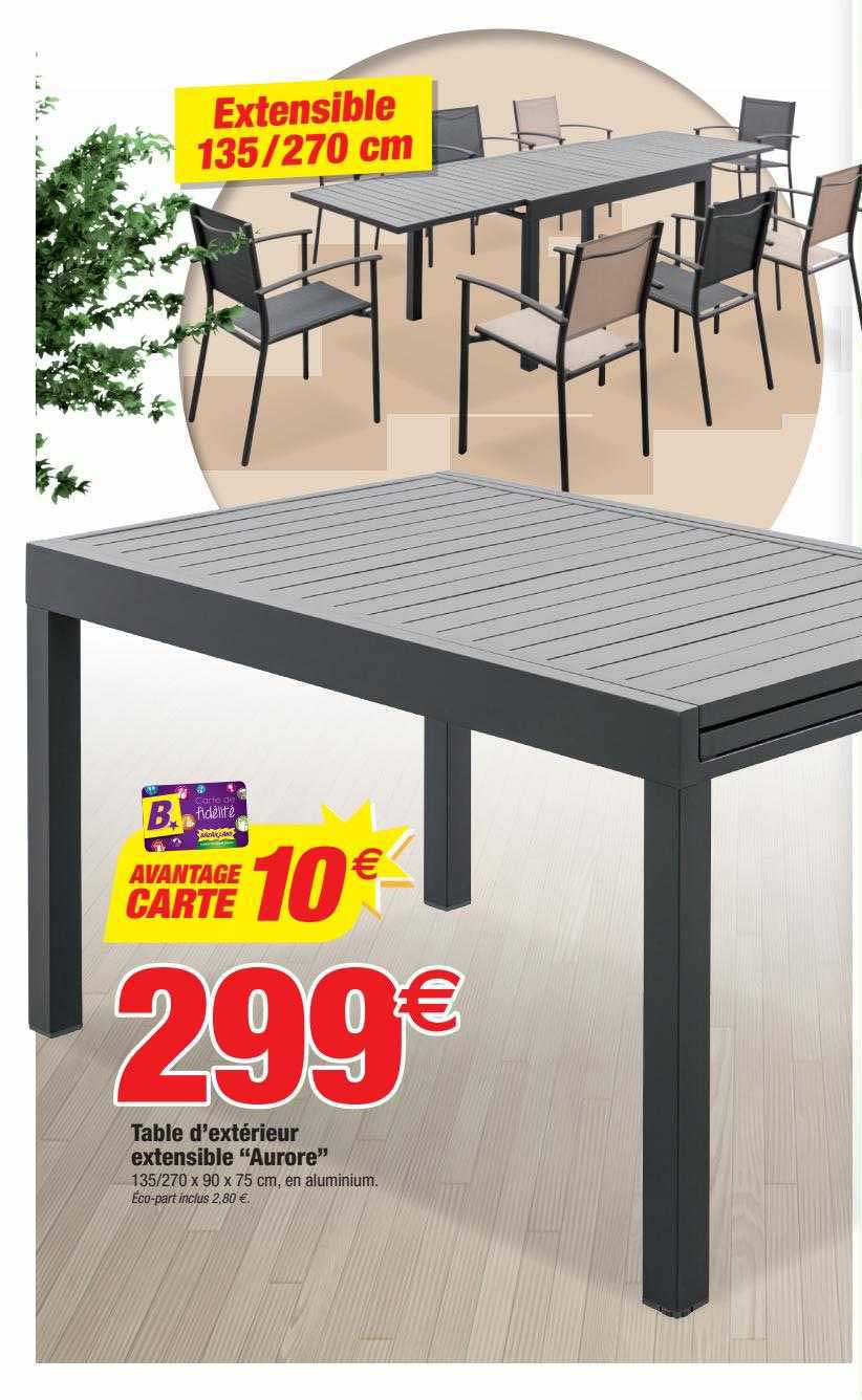 table d'extérieur extensible "aurore"