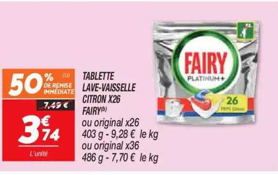 tablette lave-vaisselle citron x26 fairy