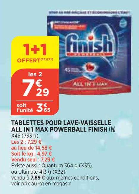tablette pour lave-vaisselle all in 1 max powerball finish