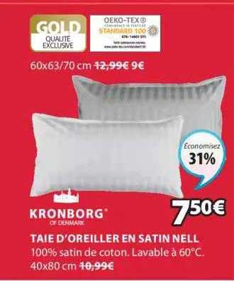 taie d'oreiller en satin nell kronborg