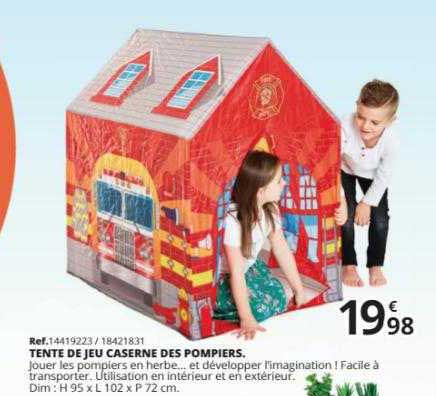 tente de jeu caserne des pompiers